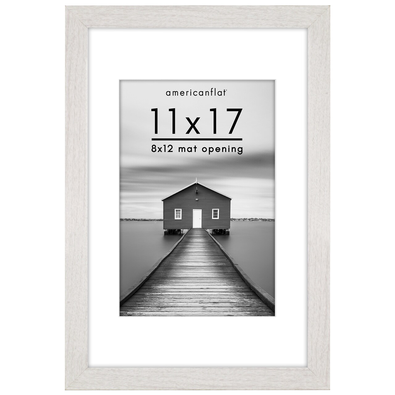 Americanflat Picture Frame with Wide Molding with Mat - Modern Wide Picture Frame - Plexiglass Cover - Hanging Hardware - Includes Easel
